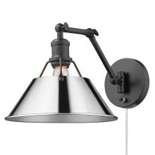  3306-A1W BLK-CH - Orwell BLK 1 Light Articulating Wall Sconce in Matte Black with Chrome shade